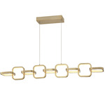 Patsy Linear Pendant - Aged Brass / White