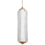 Ramona Fluted Pendant - Aged Brass / Clear Beveled