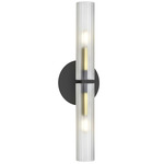 Wand 2-Light Wall Sconce - Matte Black / Aged Brass