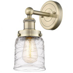 Bell Small Wall Sconce - Antique Brass / Clear Swirl