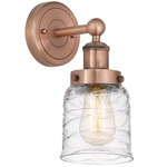 Bell Small Wall Sconce - Antique Copper / Clear Swirl