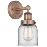 Bell Small Wall Sconce - Antique Copper / Clear