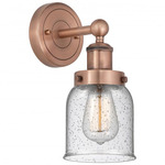 Bell Small Wall Sconce - Antique Copper / Clear Seedy