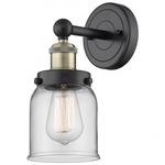 Bell Small Wall Sconce - Matte Black / Antique Brass / Clear