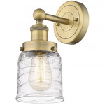 Bell Small Wall Sconce - Brushed Brass / Clear Swirl