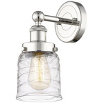 Bell Small Wall Sconce - Polished Nickel / Clear Swirl