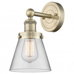 Cone Small Wall Sconce - Antique Brass / Clear