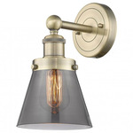 Cone Small Wall Sconce - Antique Brass / Smoked