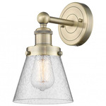 Cone Small Wall Sconce - Antique Brass / Clear Seeded