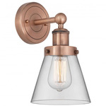 Cone Small Wall Sconce - Antique Copper / Clear