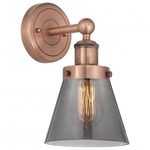 Cone Small Wall Sconce - Antique Copper / Smoked