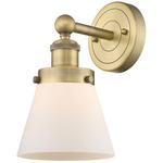 Cone Small Wall Sconce - Brushed Brass / Matte White