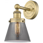 Cone Small Wall Sconce - Brushed Brass / Smoked