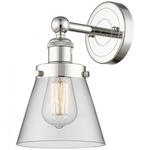 Cone Small Wall Sconce - Polished Nickel / Clear