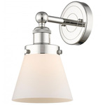 Cone Small Wall Sconce - Polished Nickel / Matte White