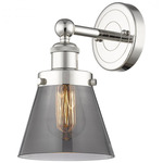 Cone Small Wall Sconce - Polished Nickel / Smoked