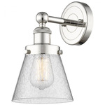 Cone Small Wall Sconce - Polished Nickel / Clear Seeded