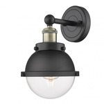 Hampden Wall Light - Matte Black / Antique Brass / Clear