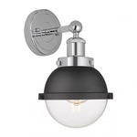 Hampden Wall Light - Polished Chrome / Matte Black / Clear