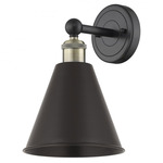 Ballston Cone Wall Light - Matte Black / Antique Brass