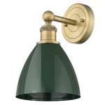 Plymouth Dome Wall Light - Brushed Brass / Green