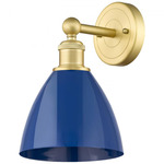 Plymouth Dome Wall Light - Satin Gold / Blue