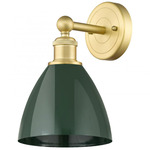 Plymouth Dome Wall Light - Satin Gold / Green