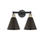 Ballston Cone Bathroom Vanity Light - Matte Black / Antique Brass