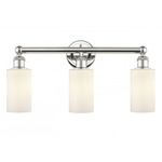 Clymer Bathroom Vanity Light - Polished Nickel / Matte White