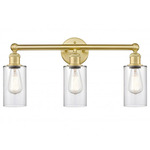 Clymer Bathroom Vanity Light - Satin Gold / Clear