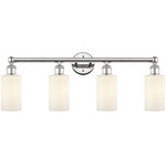 Clymer Bathroom Vanity Light - Polished Nickel / Matte White