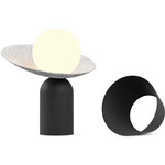 Guy Lantern Portable Table Lamp - Matte Black / Light Marble