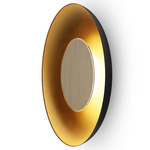 Ramen Wall / Ceiling / Pendant Light with Back Dish - White Oak / Matte Black / Gold