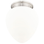 Gideon Ceiling Flush Light - Brushed Nickel / Etched Opal