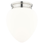 Gideon Ceiling Flush Light - Polished Nickel / Etched Opal