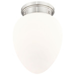 Gideon Ceiling Flush Light - Brushed Nickel / Etched Opal