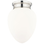 Gideon Ceiling Flush Light - Polished Nickel / Etched Opal