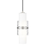 Cayden Pendant - Brushed Nickel / Etched Glass