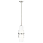 Cayden Pendant - Brushed Nickel / Etched Glass