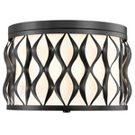 Harden Ceiling Flush Light - Matte Black / White