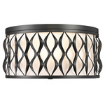 Harden Ceiling Flush Light - Matte Black / White