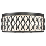 Harden Ceiling Flush Light - Matte Black / White