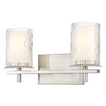 Grayson Bathroom Vanity Light - Brushed Nickel / Clear / Etched Opal