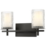 Grayson Bathroom Vanity Light - Matte Black / Clear / Etched Opal