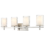 Grayson Bathroom Vanity Light - Brushed Nickel / Clear / Etched Opal