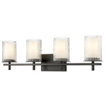 Grayson Bathroom Vanity Light - Matte Black / Clear / Etched Opal