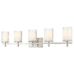 Grayson Bathroom Vanity Light - Brushed Nickel / Clear / Etched Opal