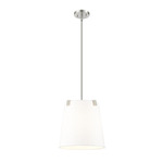 Weston Pendant - Brushed Nickel / White Linen