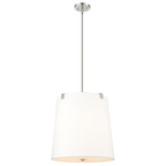 Weston Pendant - Brushed Nickel / White Linen