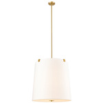 Weston Pendant - Modern Gold / White Linen